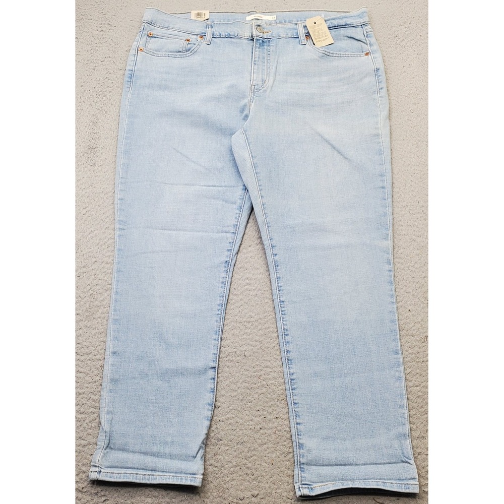 Levi's Boyfriend Jeans Womens 33x27 Blue Denim Relaxed Fit Tapered Leg Mid Rise